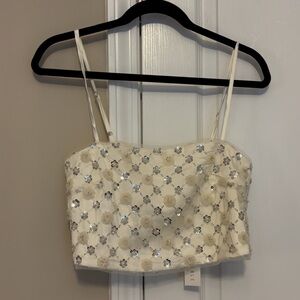 MARBLE Ayla White Sequin Skirt Set